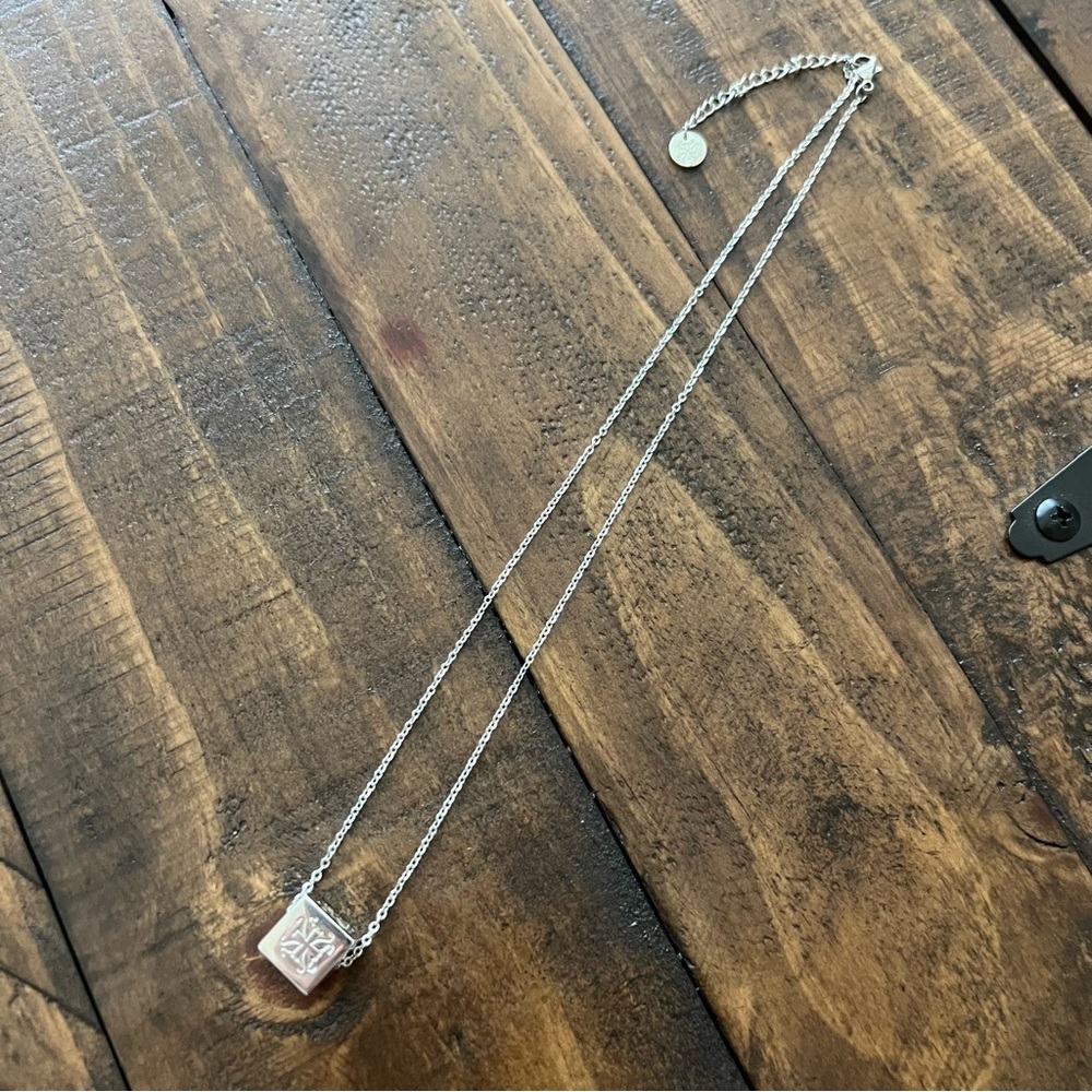 Rustic Cuff Texas State Cube Silver Necklace - image 2